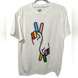 The Phluid Project Peace Sign Pride Tee Sz M